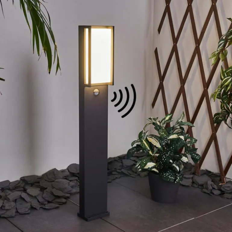 Borne lumineuse Skove LED Anthracite, 1 lumière, Détecteur de mouvement