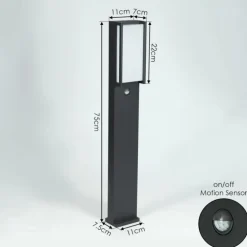 Borne lumineuse Skove LED Anthracite, 1 lumière, Détecteur de mouvement