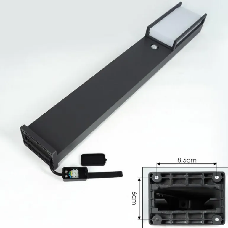 Borne lumineuse Skove LED Anthracite, 1 lumière, Détecteur de mouvement