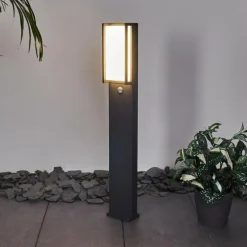 Borne lumineuse Skove LED Anthracite, 1 lumière, Détecteur de mouvement