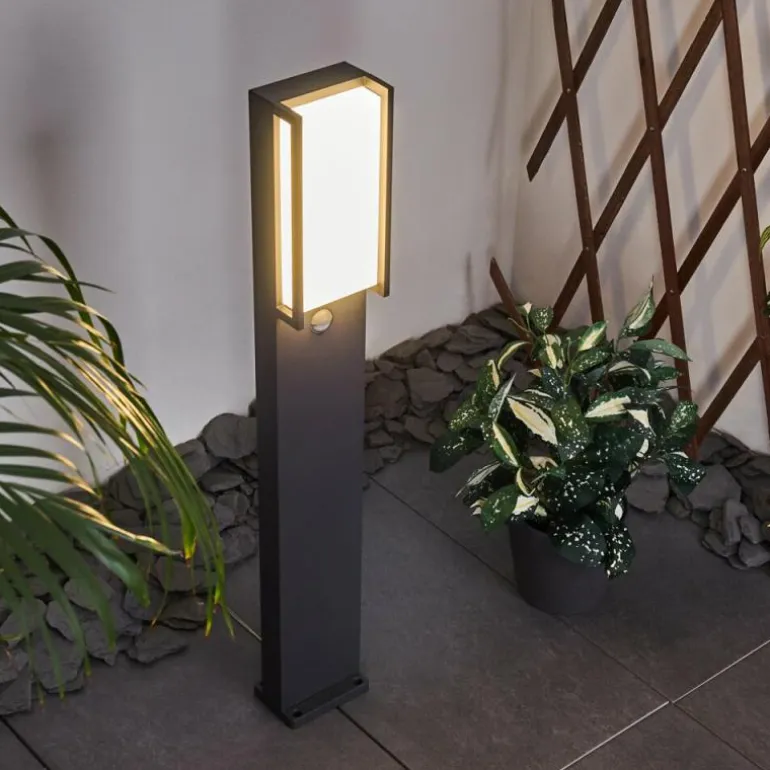Borne lumineuse Skove LED Anthracite, 1 lumière, Détecteur de mouvement