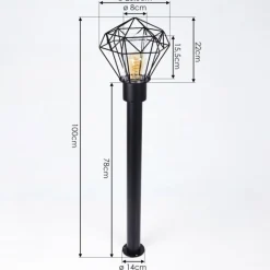 Borne lumineuse Solda Noir, 1 lumière