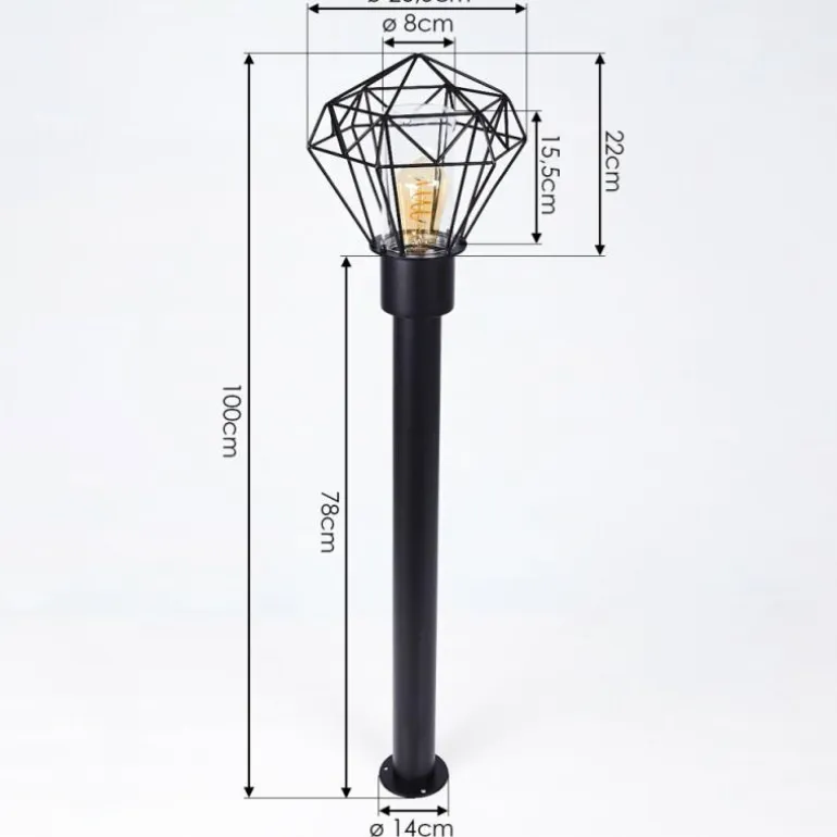 Borne lumineuse Solda Noir, 1 lumière
