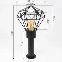 Borne lumineuse Solda Noir, 1 lumière