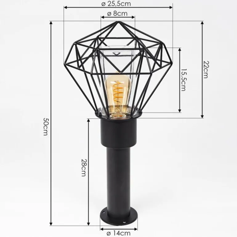 Borne lumineuse Solda Noir, 1 lumière
