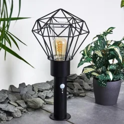 Borne lumineuse Solda Noir, 1 lumière, Détecteur de mouvement