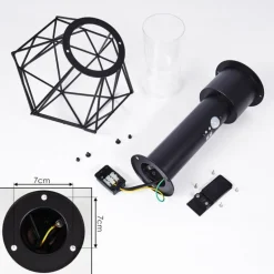 Borne lumineuse Solda Noir, 1 lumière, Détecteur de mouvement
