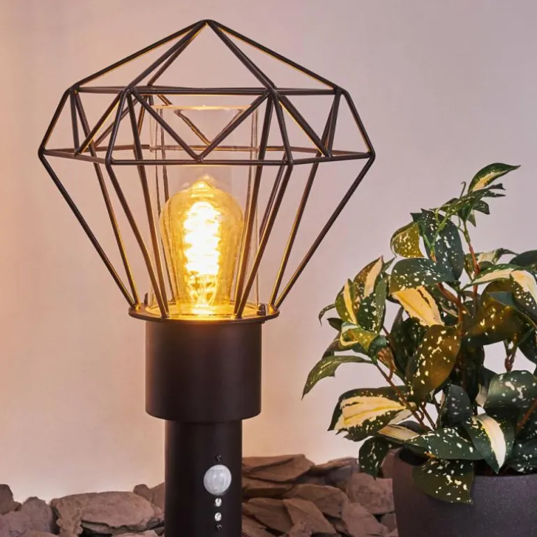Borne lumineuse Solda Noir, 1 lumière, Détecteur de mouvement