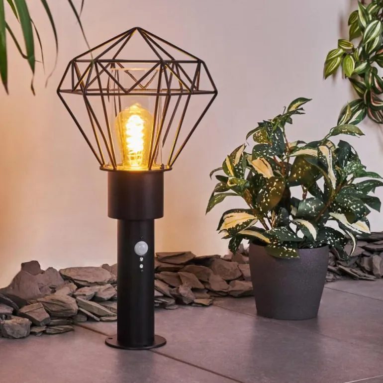 Borne lumineuse Solda Noir, 1 lumière, Détecteur de mouvement