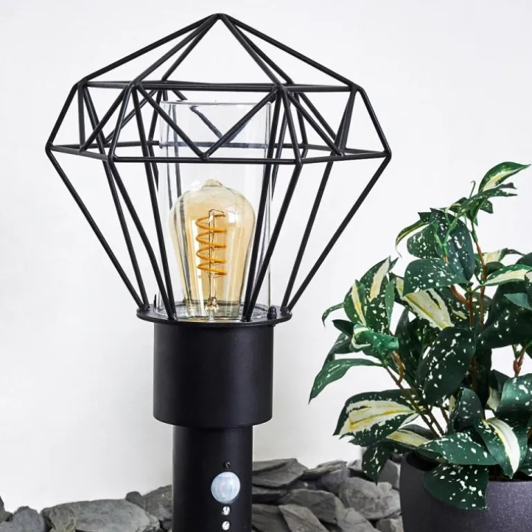 Borne lumineuse Solda Noir, 1 lumière, Détecteur de mouvement