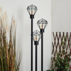 Borne lumineuse Solda Noir, 3 lumières
