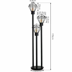 Borne lumineuse Solda Noir, 3 lumières