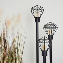 Borne lumineuse Solda Noir, 3 lumières