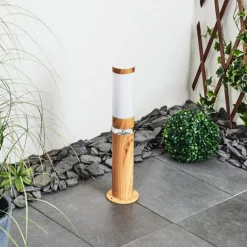Borne lumineuse Tise Brun, Couleur bois, 2 lumières