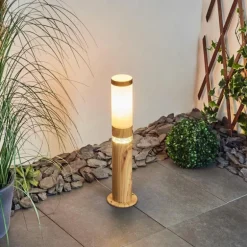Borne lumineuse Tise Brun, Couleur bois, 2 lumières