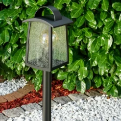 Borne lumineuse Trosa Noir, 1 lumière