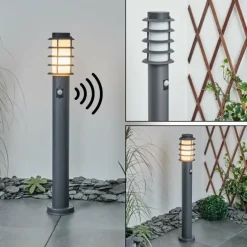 Borne lumineuse Tunes Anthracite, 1 lumière, Détecteur de mouvement