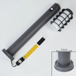 Borne lumineuse Tunes Anthracite, 1 lumière, Détecteur de mouvement