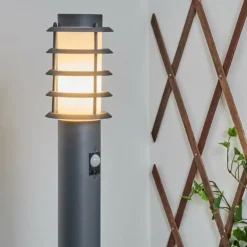Borne lumineuse Tunes Anthracite, 1 lumière, Détecteur de mouvement