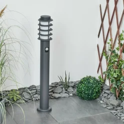 Borne lumineuse Tunes Anthracite, 1 lumière, Détecteur de mouvement