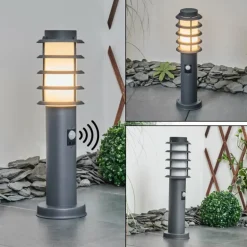 Borne lumineuse Tunes Anthracite, 1 lumière, Détecteur de mouvement