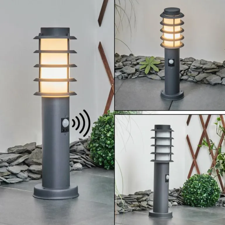 Borne lumineuse Tunes Anthracite, 1 lumière, Détecteur de mouvement