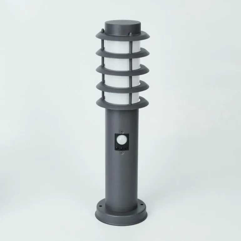 Borne lumineuse Tunes Anthracite, 1 lumière, Détecteur de mouvement