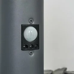 Borne lumineuse Tunes Anthracite, 1 lumière, Détecteur de mouvement