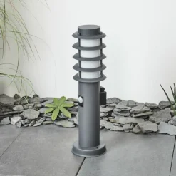 Borne lumineuse Tunes Anthracite, 1 lumière, Détecteur de mouvement