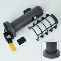 Borne lumineuse Tunes Anthracite, 1 lumière, Détecteur de mouvement