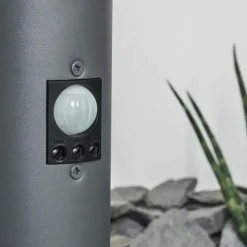 Borne lumineuse Tunes Anthracite, 1 lumière, Détecteur de mouvement
