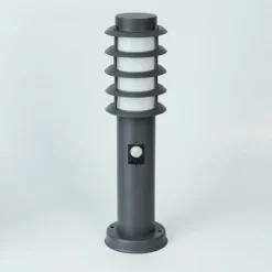 Borne lumineuse Tunes Anthracite, 1 lumière, Détecteur de mouvement