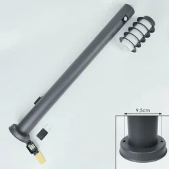 Borne lumineuse Tunes Anthracite, 1 lumière, Détecteur de mouvement