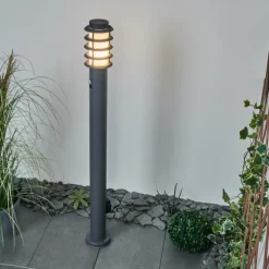Borne lumineuse Tunes Anthracite, 1 lumière, Détecteur de mouvement