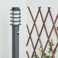 Borne lumineuse Tunes Anthracite, 1 lumière, Détecteur de mouvement