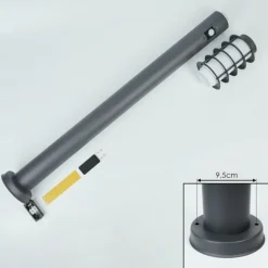 Borne lumineuse Tunes Anthracite, 1 lumière, Détecteur de mouvement