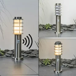 Borne lumineuse Tunes Nickel mat, 1 lumière, Détecteur de mouvement