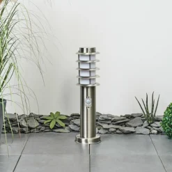 Borne lumineuse Tunes Nickel mat, 1 lumière, Détecteur de mouvement