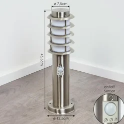 Borne lumineuse Tunes Nickel mat, 1 lumière, Détecteur de mouvement