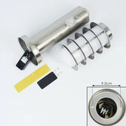 Borne lumineuse Tunes Nickel mat, 1 lumière, Détecteur de mouvement