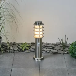 Borne lumineuse Tunes Nickel mat, 1 lumière, Détecteur de mouvement