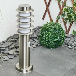 Borne lumineuse Tunes Nickel mat, 1 lumière, Détecteur de mouvement