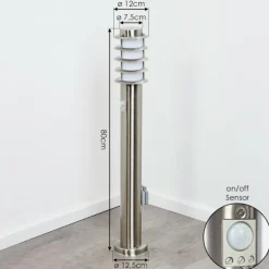 Borne lumineuse Tunes Nickel mat, 1 lumière, Détecteur de mouvement