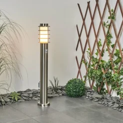 Borne lumineuse Tunes Nickel mat, 1 lumière, Détecteur de mouvement