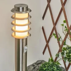 Borne lumineuse Tunes Nickel mat, 1 lumière, Détecteur de mouvement