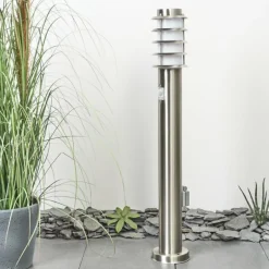 Borne lumineuse Tunes Nickel mat, 1 lumière, Détecteur de mouvement