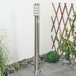 Borne lumineuse Tunes Nickel mat, 1 lumière, Détecteur de mouvement