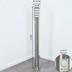 Borne lumineuse Tunes Nickel mat, 1 lumière, Détecteur de mouvement