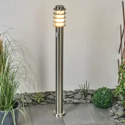 Borne lumineuse Tunes Nickel mat, 1 lumière, Détecteur de mouvement