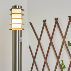 Borne lumineuse Tunes Nickel mat, 1 lumière, Détecteur de mouvement